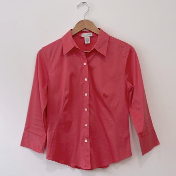 Banana Republic Tops Womens Medium Orange button down long sleeves shirt - Picture 9 of 9